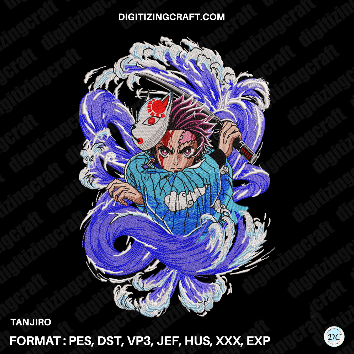 Tanjiro Embroidery Design File,Demon Slayer