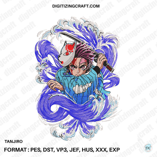 Tanjiro Embroidery Design File,Demon Slayer