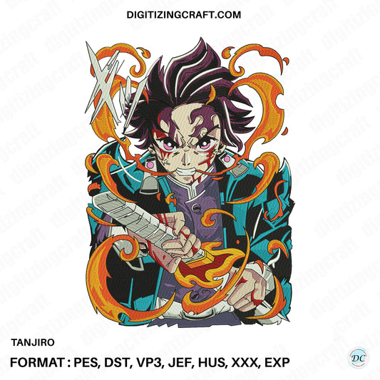 Tanjiro Demon Slayer Embroidery Design file