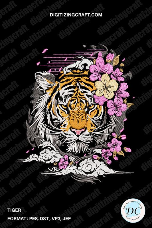 Tiger Embroidery Design