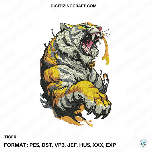 Tiger Embroidery Design file