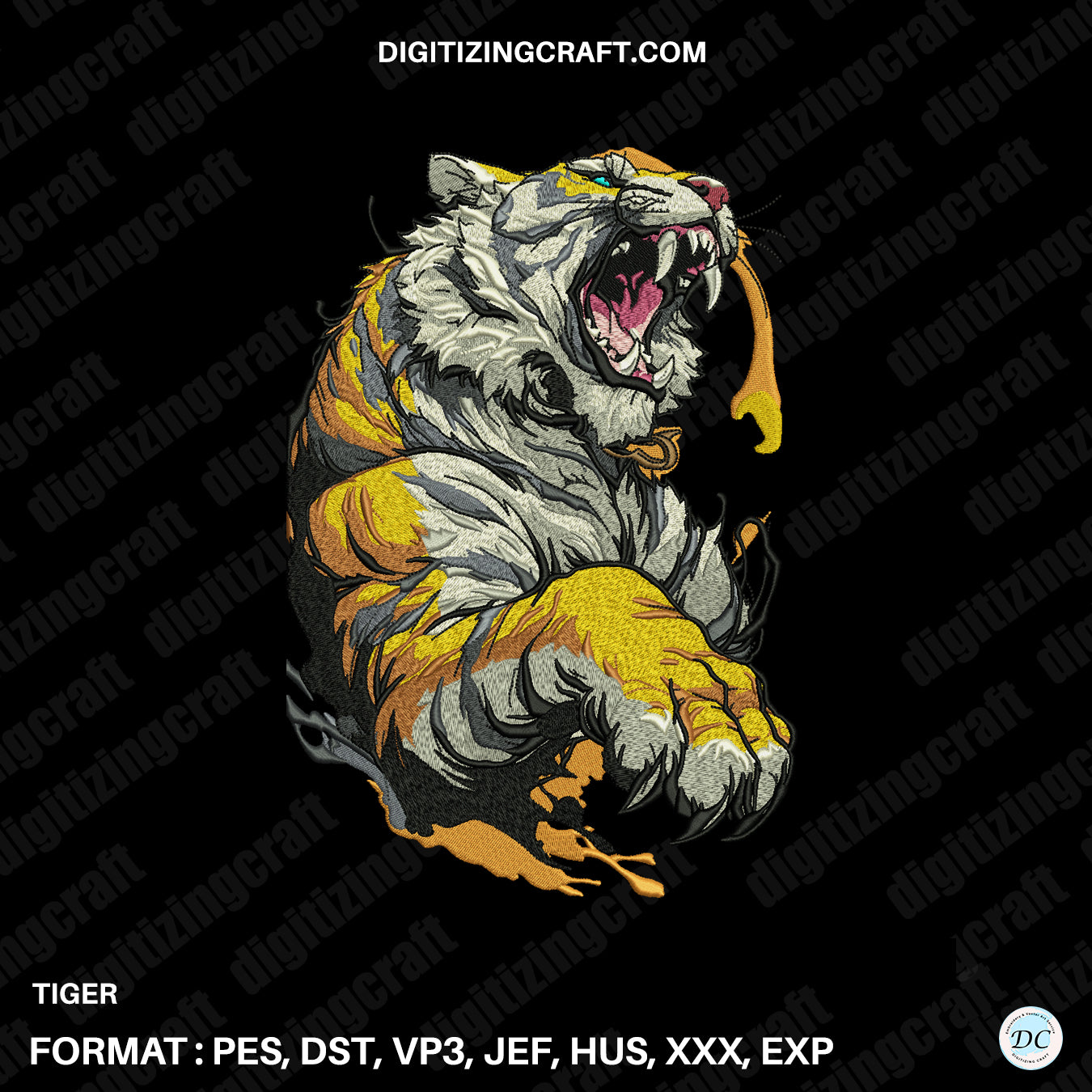 Tiger Embroidery Design file