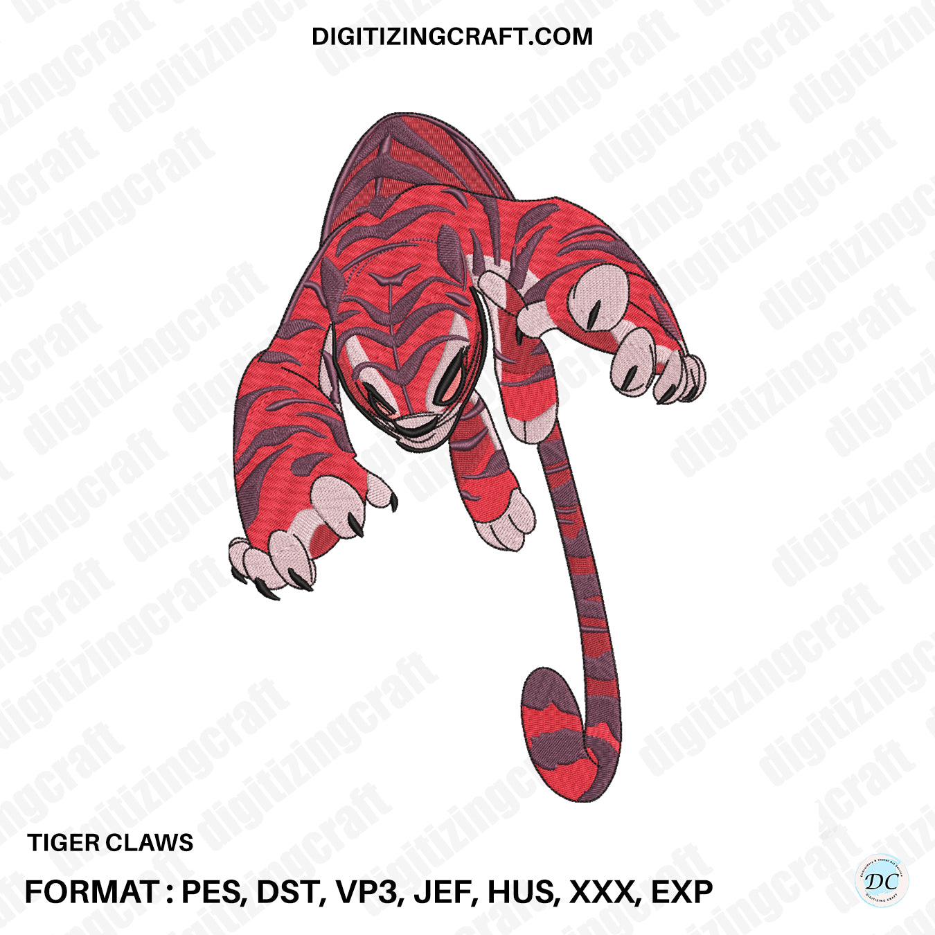 Tiger Claws Embroidery Design file