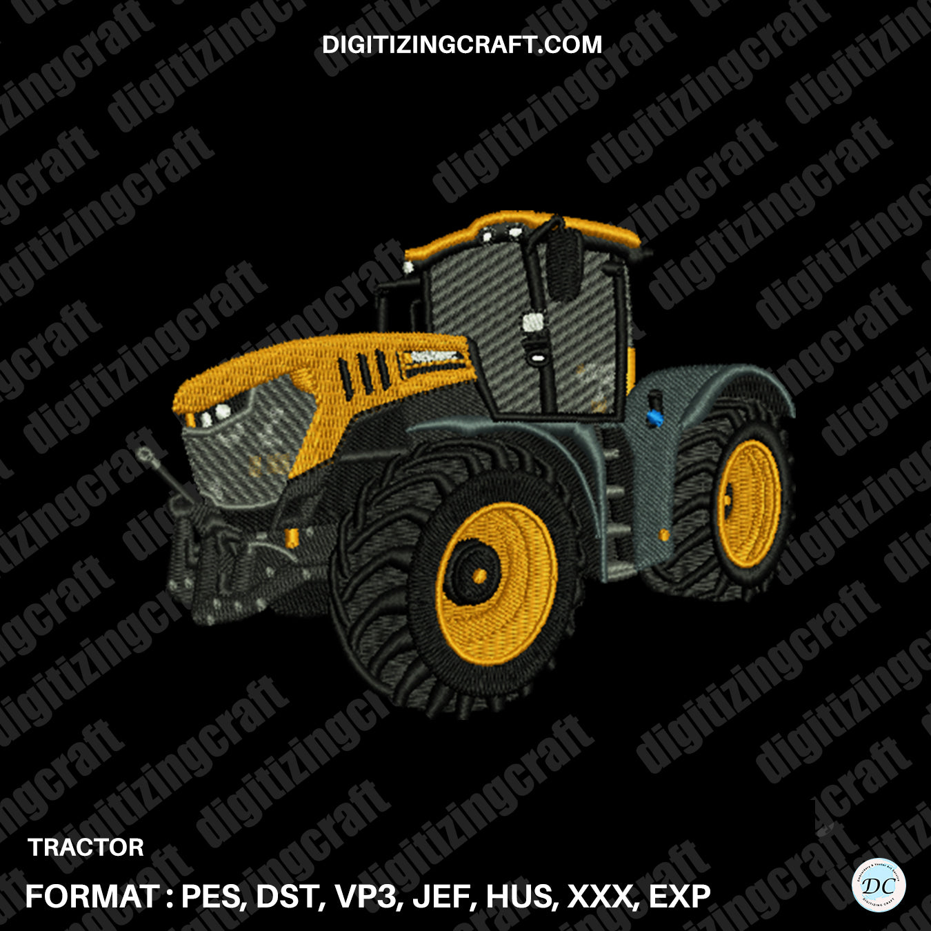 Tractor embroidery design file