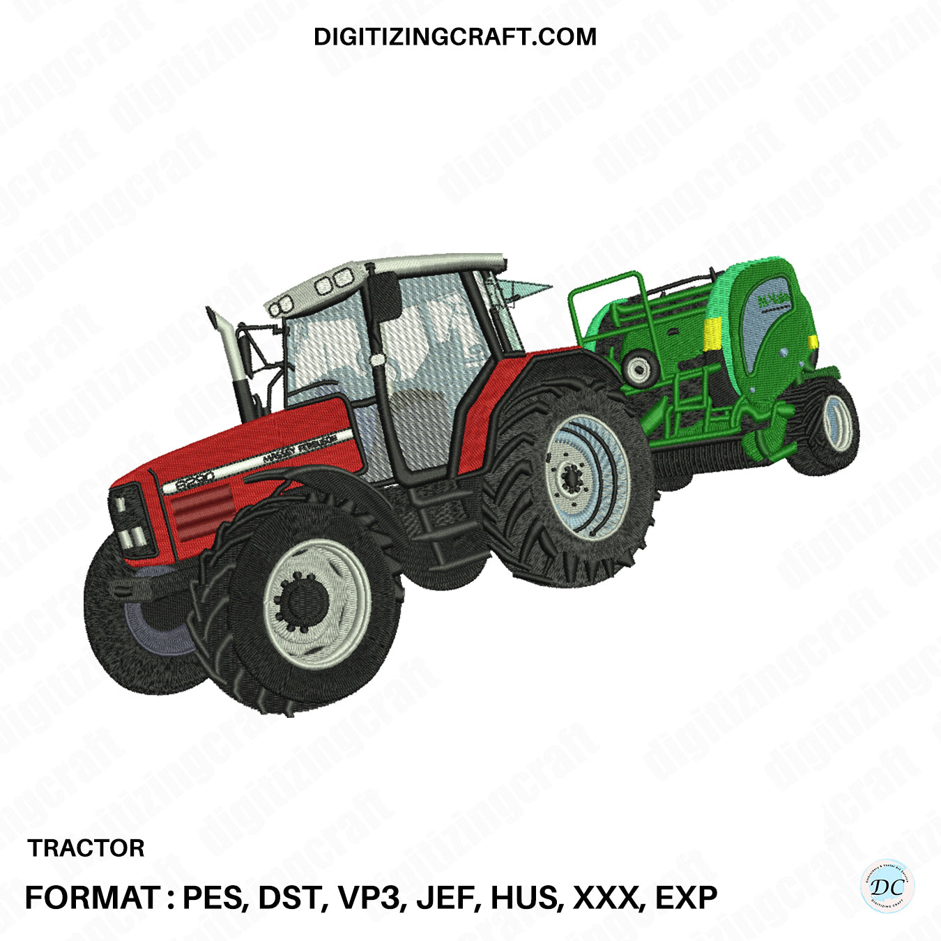 Tractor embroidery design file