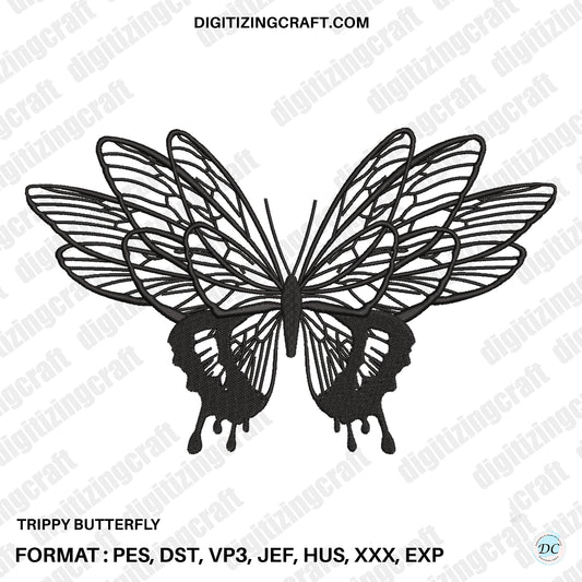 Trippy Butterfly Embroidery Design file