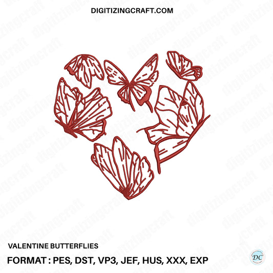 Butterfly love embroidery design file