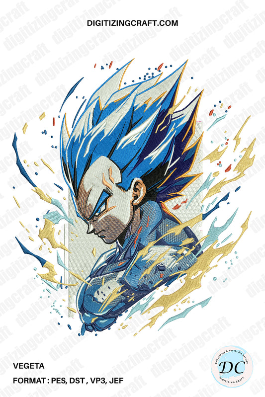 Vegeta Embroidery Design