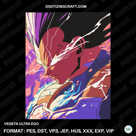 Vegeta Ultra Ego Embroidery Design File