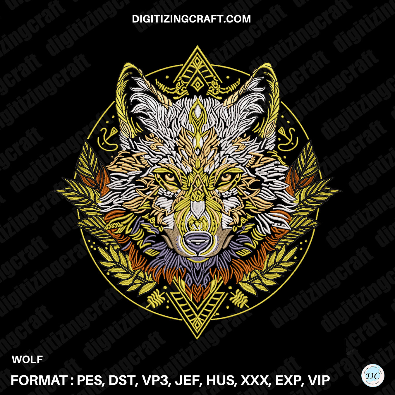 Wolf Embroidery Design File