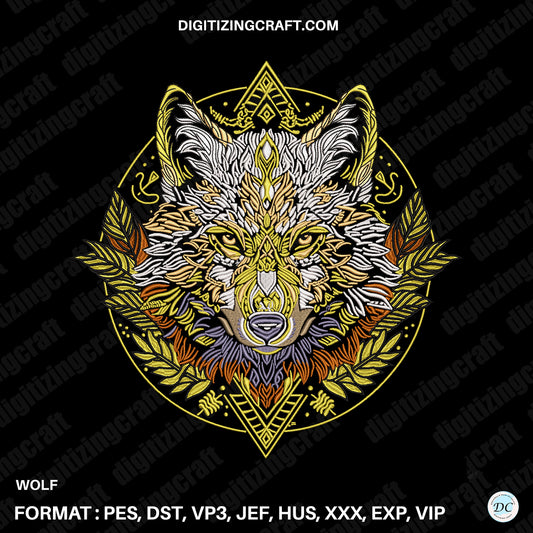 Wolf Embroidery Design File