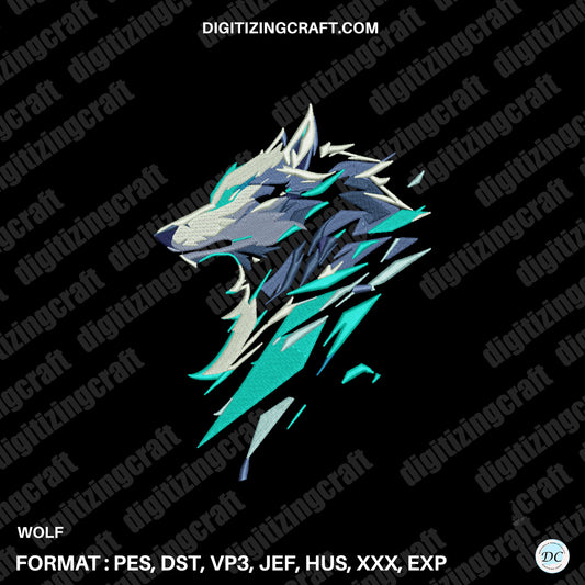 Wolf embroidery design file