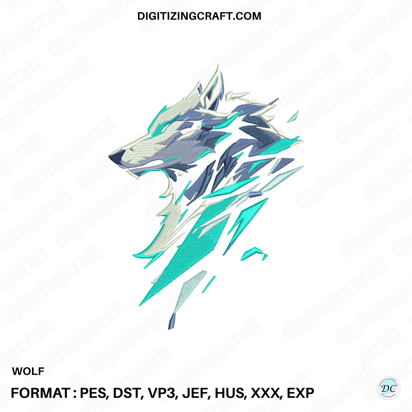 Wolf embroidery design file