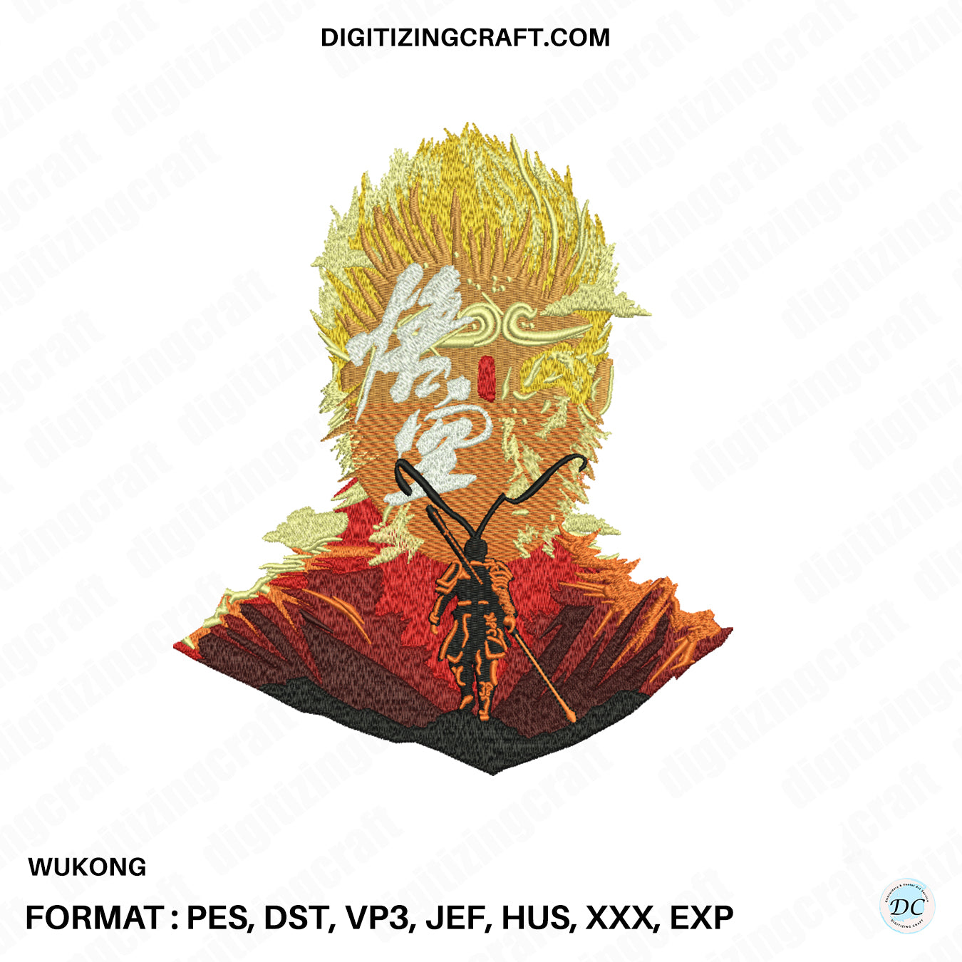 Wukong embroidery design file