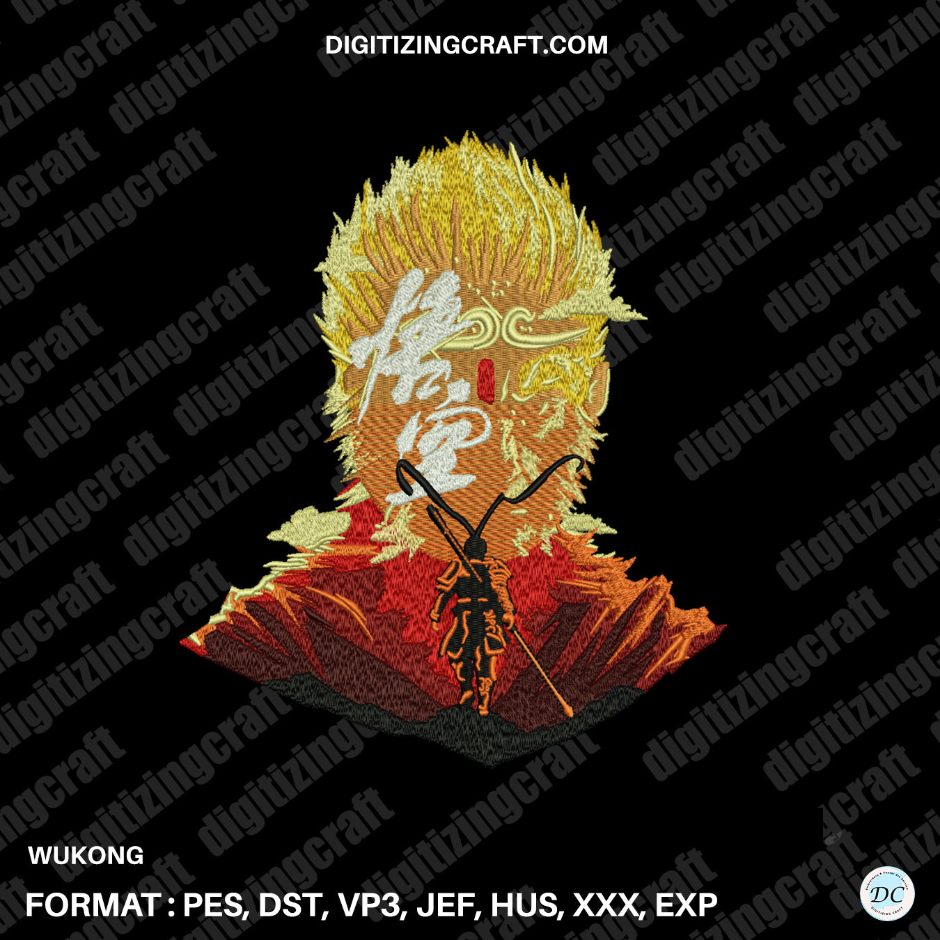 Wukong embroidery design file