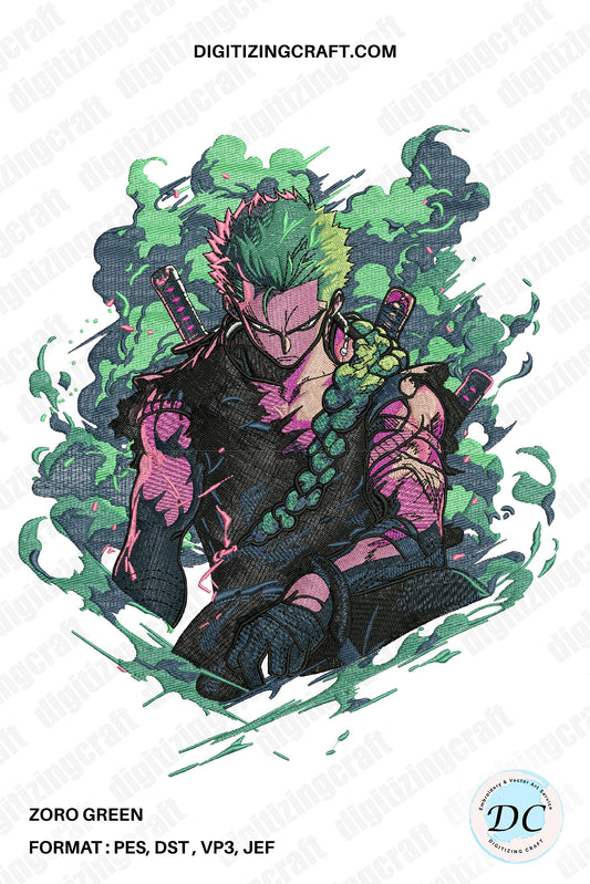 Zoro green Embroidery Design