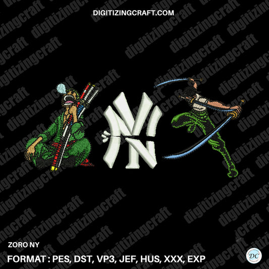 Zoro NY embroidery design file (cap size)