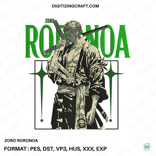 Zoro Rororona Embroidery Design file