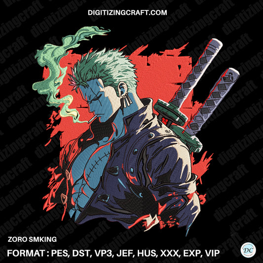 Zoro Smking Embroidery Design File